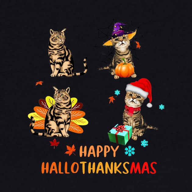 Cat Happy Hallothanksmas by Schoenberger Willard